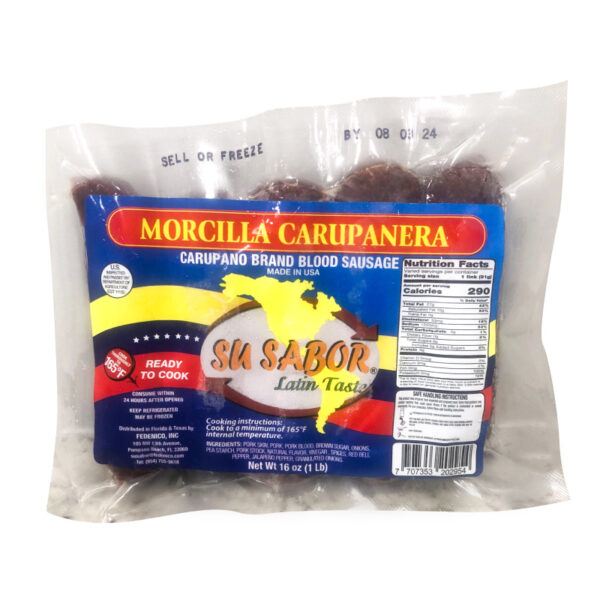 MORCILLA VENEZOLANA CARUPANERA 1 UNIDAD 16 OZ CAJA MÁSTER x 10