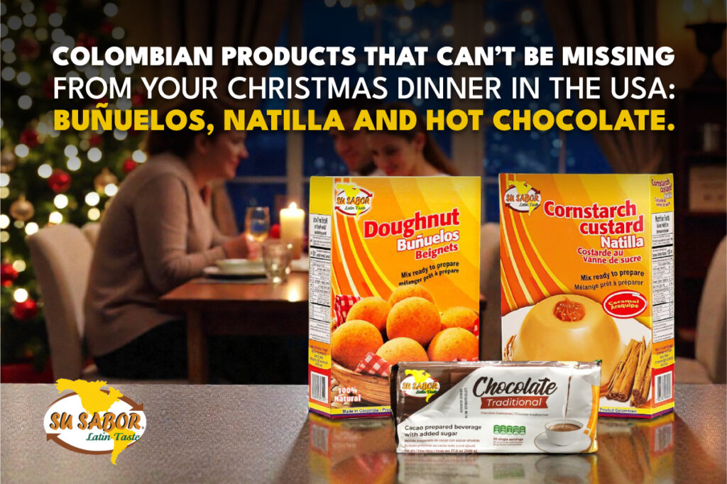 3 Colombian products that can’t be missing from your Christmas dinner in the USA: Colombian Doughnuts, Cornstarch Custard and Hot Chocolate